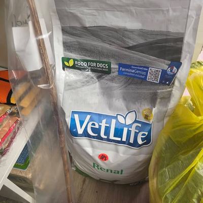 Spende mit Futter und Decken für Hunde und Katzen