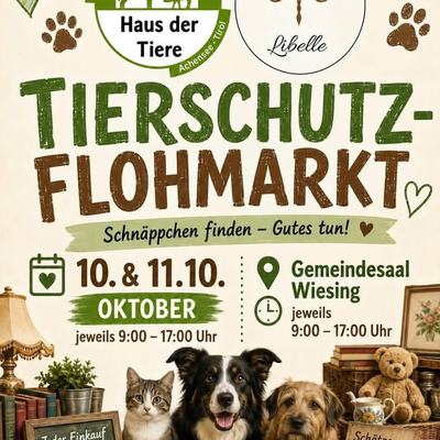 Großer Flohmarkt in Wiesing mit Tierschutzunterstützung