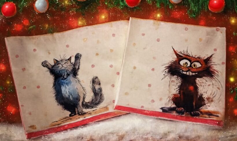 Adventkalender Gewinnspiel mit Katzen-Geschirrtüchern